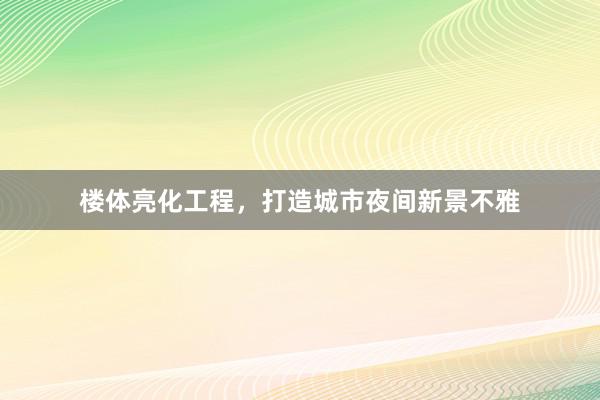 楼体亮化工程，打造城市夜间新景不雅