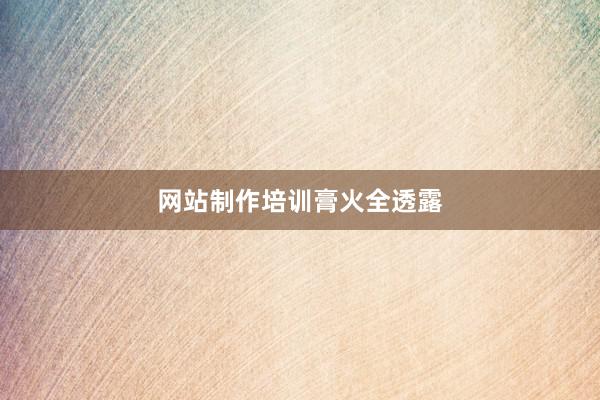 网站制作培训膏火全透露